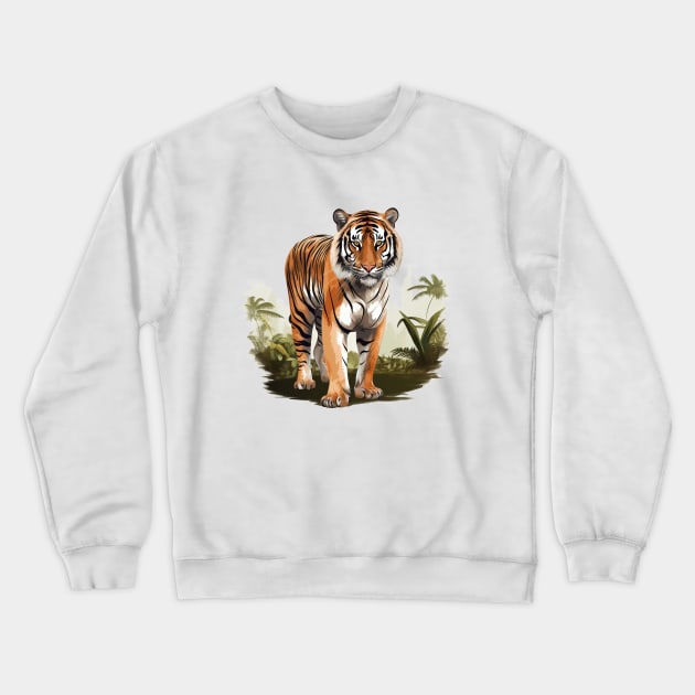 Sumatran Tiger Crewneck Sweatshirt by zooleisurelife